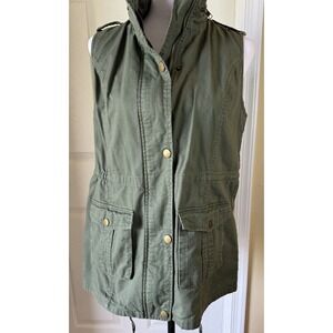 Stitch Fix Market Spruce Sleeveless Cargo Vest Olive Green Womens Medium Classic